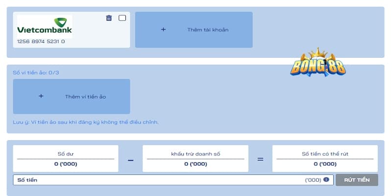 Hướng dẫn rút tiền bong88